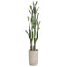 7'6"Hx22"W Bunny Ear Cactus Artificial Plant w/Cement Planter -Green - WP0759-GR
