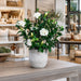 24"Hx24"W Gardenia Silk Flower Arrangement w/Cement Planter -Cream/Green - WP0763-CR/GR
