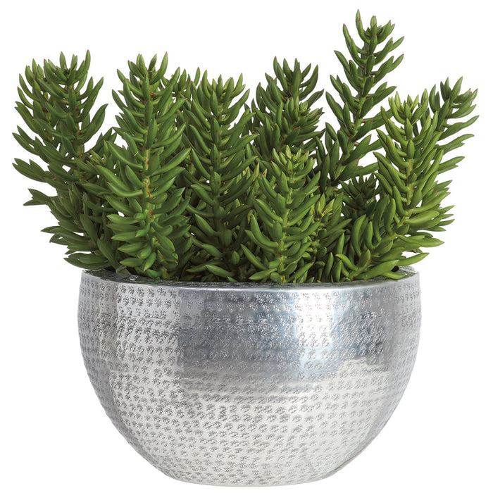 20.5"Hx20"W Senecio Succulent Artificial Plant w/Metal Bowl -Green - WP0770-GR