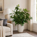 48"Hx42"W Mixed Leaf Silk Plant w/Terra Cotta Planter -Green - WP0786-GR
