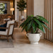 37"Hx42"W Philodendron Leaf Silk Plant w/Fiber Cement Planter -Green - WP0788-GR