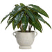 37"Hx42"W Philodendron Leaf Silk Plant w/Fiber Cement Planter -Green - WP0788-GR