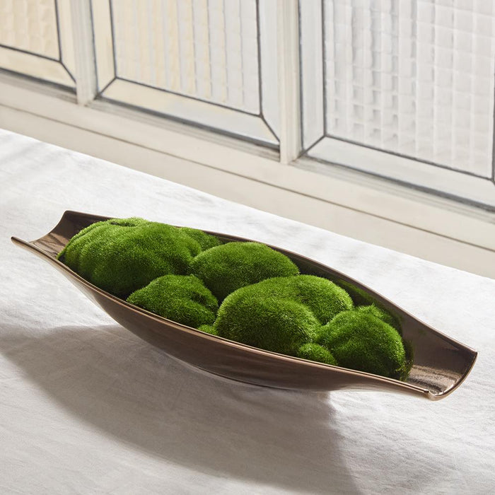 4"Hx18"W Artificial Moss Arrangement w/Ceramic Plate -Green - WP0789-GR