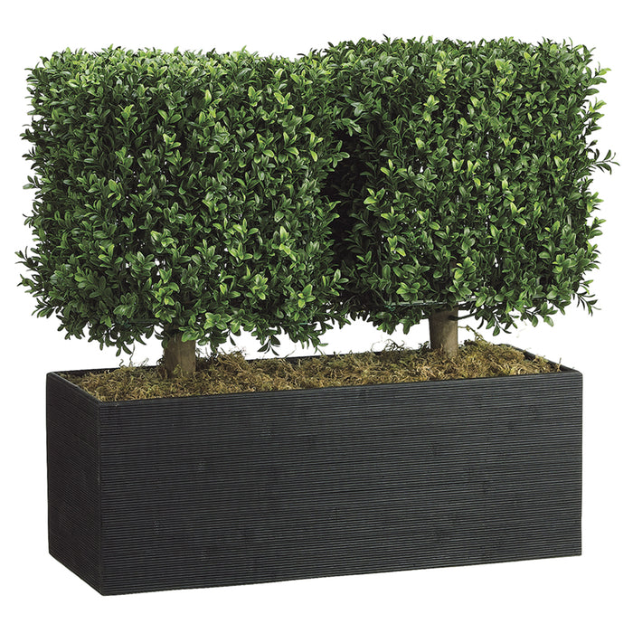 24"Hx26"W Boxwood Artificial Topiary Plant w/Bamboo Container - WP7668-GR
