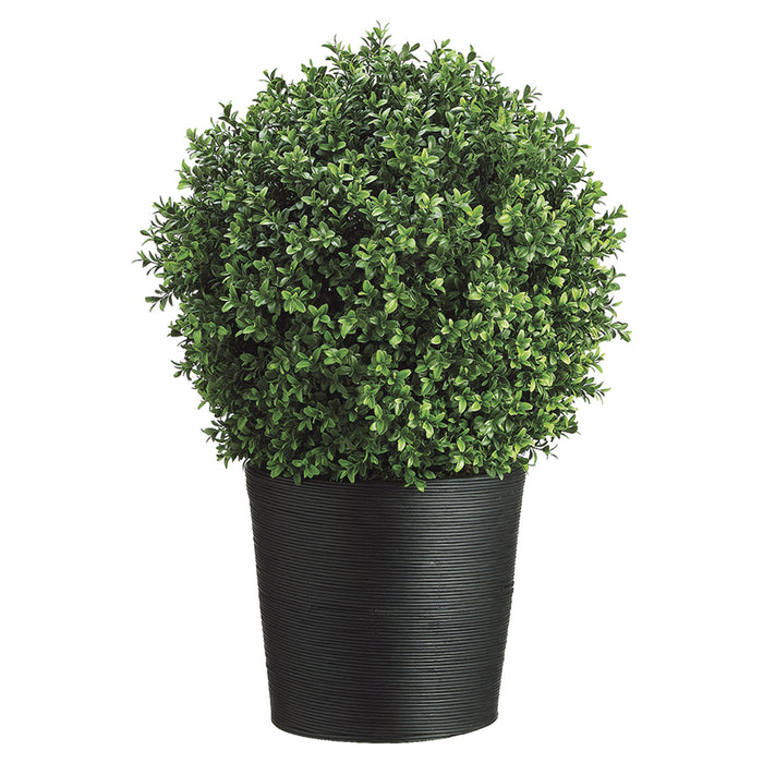 2'6" Boxwood Ball-Shaped Artificial Topiary Tree w/Bamboo Container - WP7673-GR