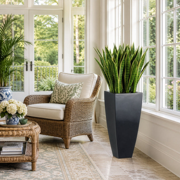 44" Sansevieria Snake Artificial Plant w/Resin Container -Green/Variegated - WP7757-GR/VG