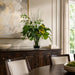 38"Hx33"W Anthurium, Bird of Paradise Leaf & Solomon's Seal Silk Flower Arrangement w/Glass Vase -Green - WP7904-GR