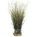 29"Hx12"W Bamboo Branch Silk Plant w/Glass Vase -Green - WP7907-GR