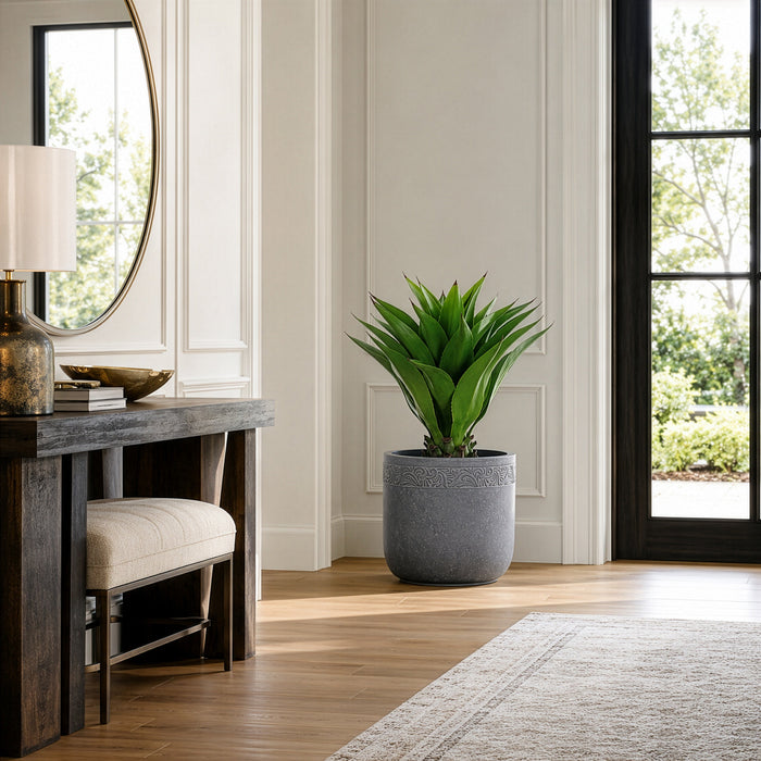 34" Agave Attenuata Artificial Plant w/Fiber Clay Planter -Green - WP7937-GR