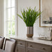 28"Hx24"W Cymbidium Orchid Foliage Silk Plant w/Iron & Wood Planter -Green - WP7970-GR