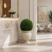 45"Hx23"W Preserved Boxwood Ball-Shaped Topiary Plant w/Cement Planter -Green - WP8023-GR