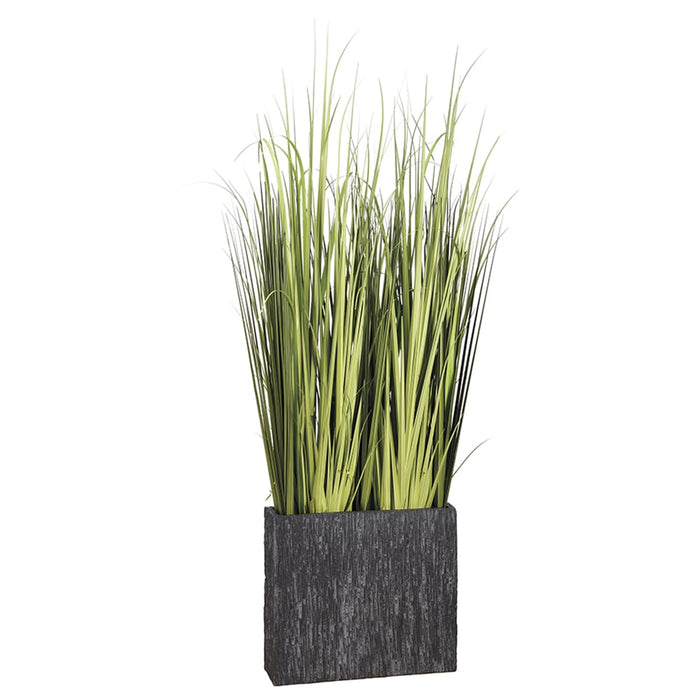 indoor reed plant 8' Reed Grass Artificial Plant w/Fiber Cement Container -Green