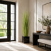 7' Reed Grass Artificial Plant w/Fiber Cement Planter -Green - WP8094-GR