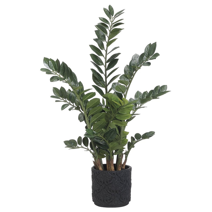 4' Zanzibar Gem Zamioculcas Succulent Artificial Plant w/Cement Pot -Green - WP8156-GR