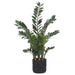 4' Zanzibar Gem Zamioculcas Succulent Artificial Plant w/Cement Pot -Green - WP8156-GR