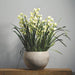 50" Silk Cymbidium Orchid Flower Arrangement w/Cement Pot -Green/White - WP8184-GR/WH