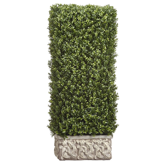 48"Hx22"W"x13"D Artificial Boxwood Artificial Topiary Hedge w/Stone Planter -Green - WP8201-GR