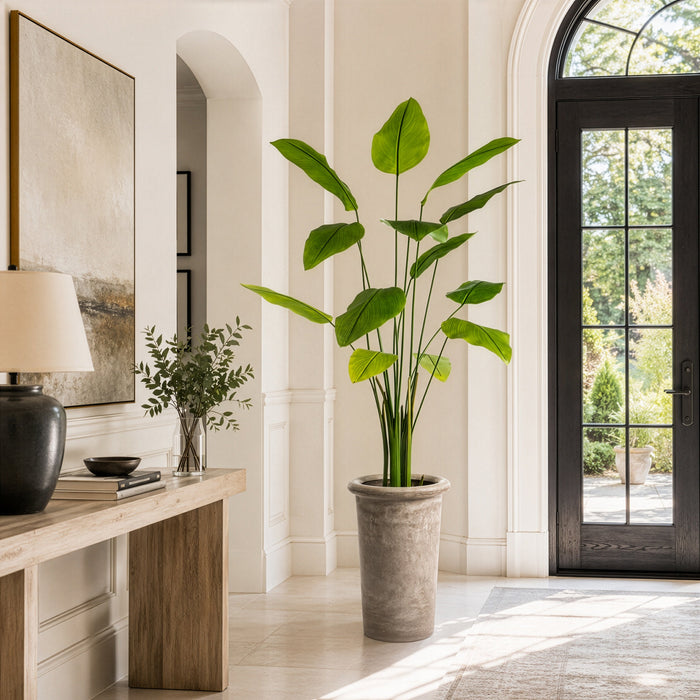6'11" Silk Banana Plant w/Planter -Green - WP8291-GR