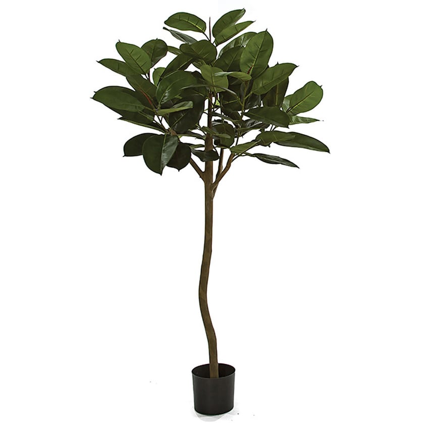 rubber fiddle leaf fig 5' IFR Rubber Leaf Artificial Tree w/Pot -Green