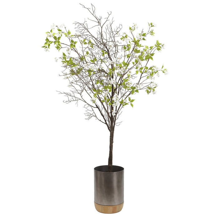 7'6" Blossom Silk Flowering Tree w/Planter -White/Pink - WT0672-WH/PK