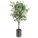 7'10" Budding Azalea Silk Flowering Tree w/Textured Zinc Planter -Green/White - WT0674-GR/WH