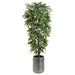 7'2" Silk Mango Tree w/Textured Zinc Planter -Green - WT0687-GR