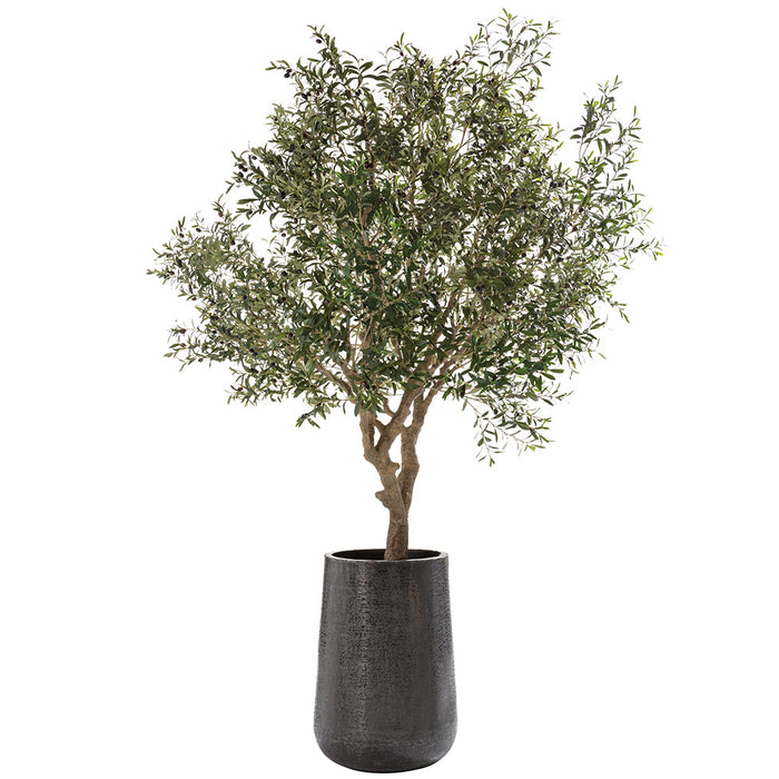 9'10"Hx60"W Olive Leaf Artificial Tree w/Aluminium Planter -Green - WT0710-GR