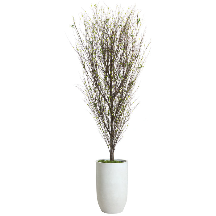 9'Hx36"W Mini Leaf Twig Silk Tree w/Cement Pot -Green - WT0714-GR