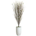 9'Hx36"W Mini Leaf Twig Silk Tree w/Cement Pot -Green - WT0714-GR