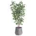 5'4"Hx32"W Eucalyptus Leaf Silk Tree w/Metal Pot -Green - WT0725-GR