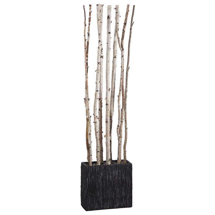 7'6" Birch Wood Artificial Divider w/Container -White - WT4913-WH