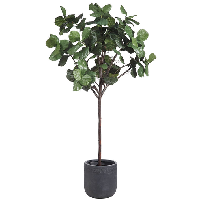 8'5" Fiddle Leaf Fig Silk Tree w/Fiber Clay Planter -Green - WT4919-GR