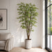 6'5" Mini Japanese Maple Silk Tree w/Fiber Cement Planter -Green - WT4967-GR