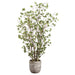 5' Mini Leaf Silk Plant w/Cement Planter -Green - WT4996-GR
