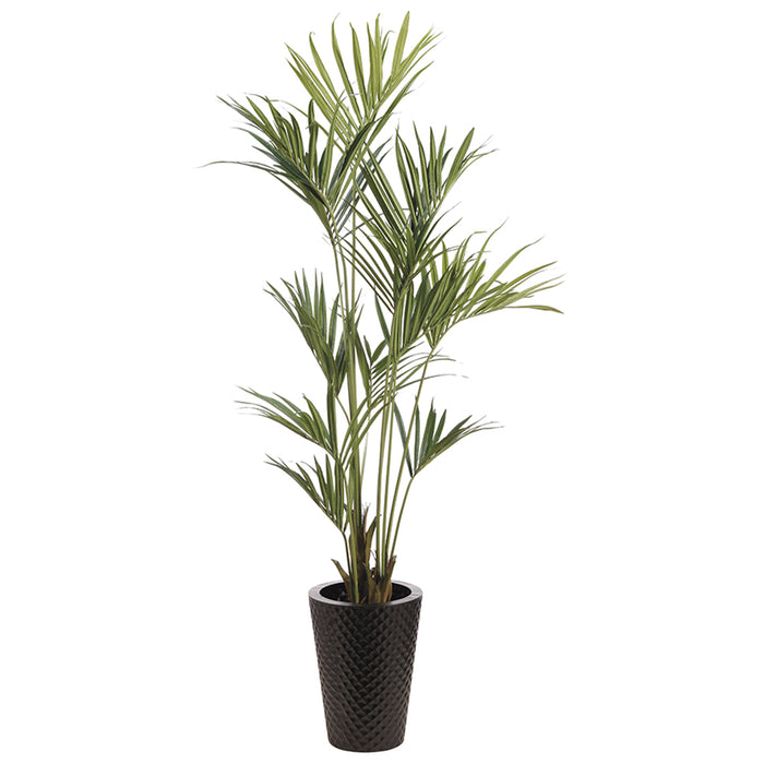 8' Silk Kentia Palm Tree w/Metal Pot -Green - WT5059-GR