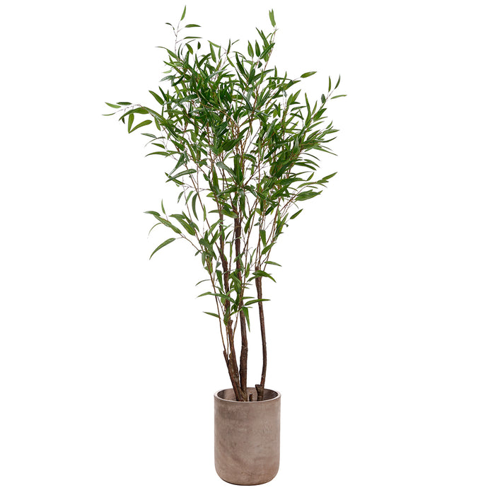8' Silk Bamboo Tree w/Cement Planter -Green - WT5080-GR