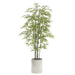 7'5" Silk Bamboo Tree w/White Planter -Green/White - WT5522-GR/WH