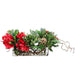 16"Hx28"W Silk Amaryllis Flower, Ranunculus, Sweet Bay Leaf & Pinecone Arrangement w/Glass Vase -Red/Green - WX8088-RE/GR