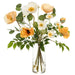 21.5"Hx20"W Poppy Silk Flower Arrangement w/Glass Vase -Yellow/Cream - WZ0150-YE/CR