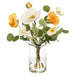 15"Hx12.5"W Poppy Silk Flower Arrangement w/Glass Vase -Yellow/Cream - WZ0151-YE/CR