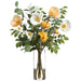 25.5"Hx20"W Poppy Silk Flower Arrangement w/Glass Vase -Yellow/Cream - WZ0165-YE/CR
