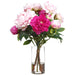 21.5"Hx15.5"W Peony Silk Flower Arrangement w/Glass Vase -2 Tone Pink - WZ0172-PK/TT