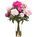 24.5"Hx18.5"W Peony Silk Flower Arrangement w/Glass Vase -2 Tone Pink - WZ0173-PK/TT