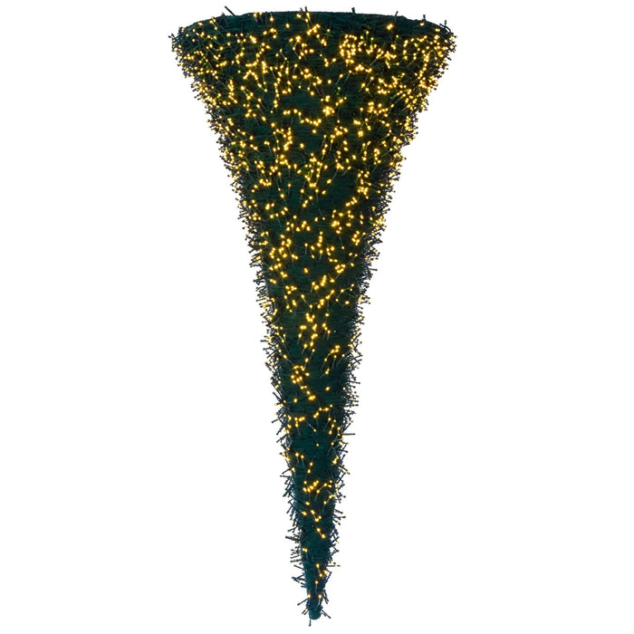 4'4"Hx26"W Hanging Upside-Down Cone-Shaped Artificial Topiary, Pre-Lit -Green (Pack of 2) - XA0164-GR