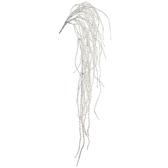 32" Hanging Glittered Artificial Plastic Twig Plant -White (pack of 12) - XAB005-WH