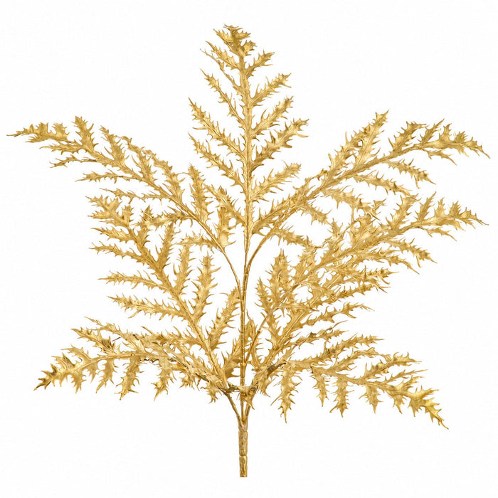 21" Metallic Fern Artificial Plant -Gold (Pack of 12) - XAB040-GO