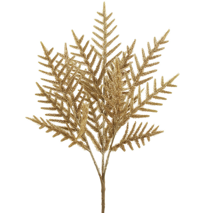 17" Glittered Artificial Pine Plant -Gold (Pack of 12) - XAB243-GO