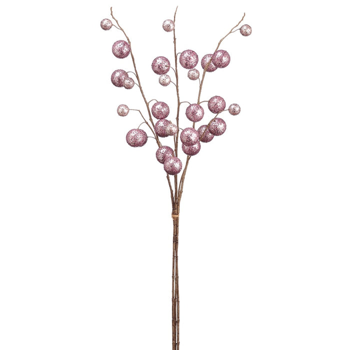 36" Glittered Ornament Ball Stem Bundle -Pink (Pack of 4) - XAB503-PK