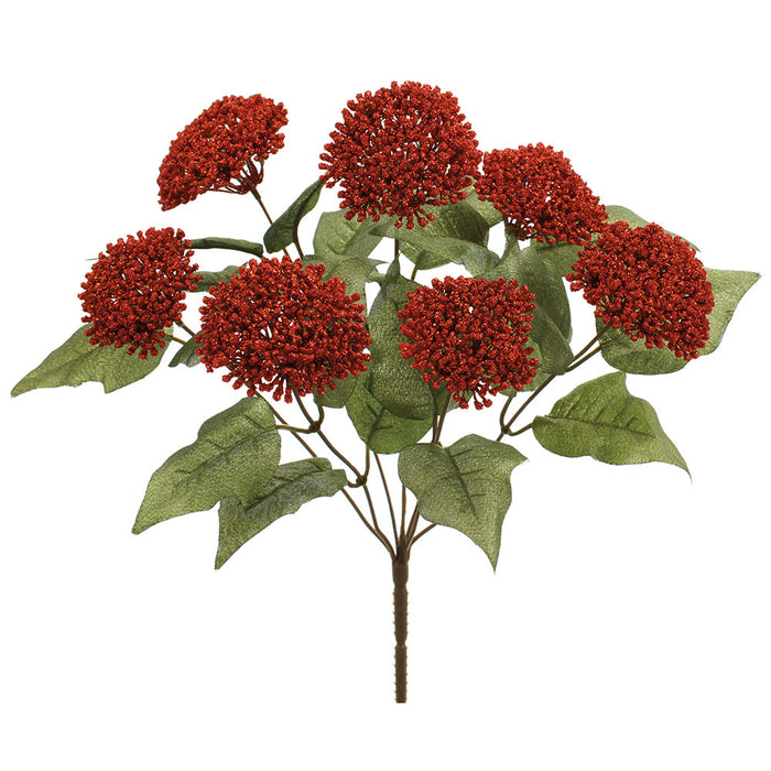 18" Glittered Artificial Allium Plant -Red (Pack of 12) - XAB600-RE