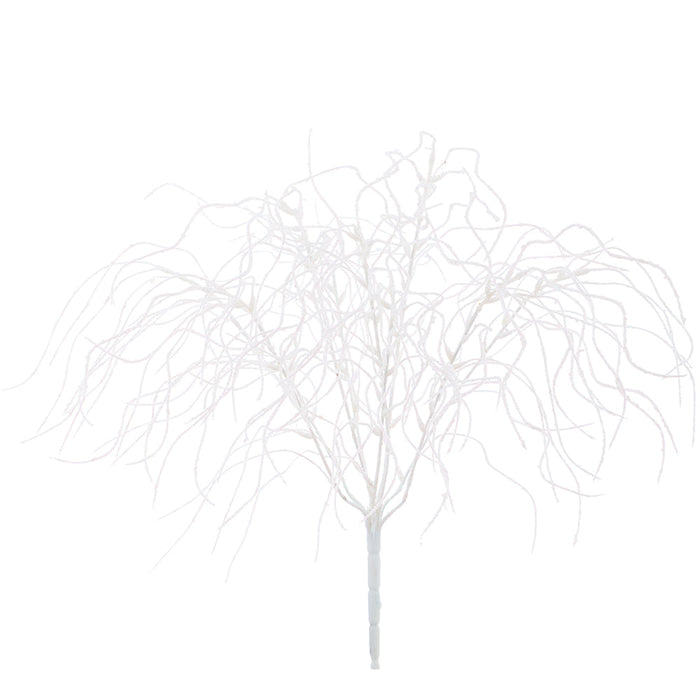 22" Glittered Artificial Grass Plant -White (Pack of 12) - XAB607-WH